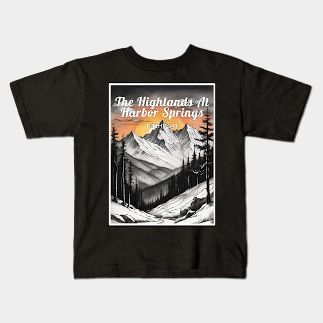 The Highlands at harbor springs ski Michigan Kids T-Shirt by UbunTo